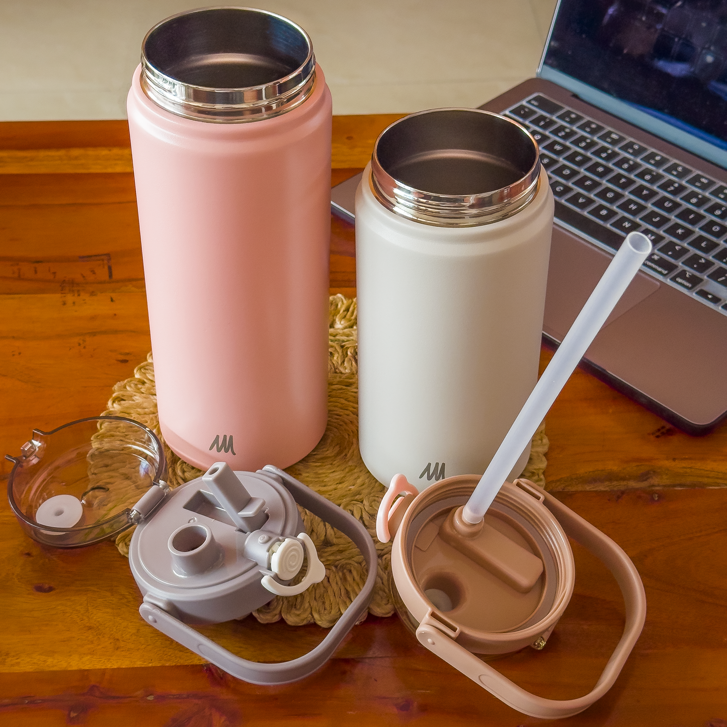 Water Bottle Vacuum Insulated Stainless Steel Dual Access Lid