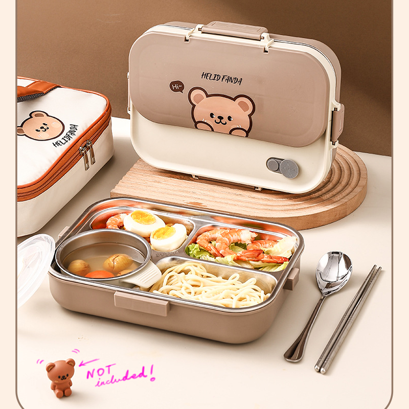 Bento Lunch Box Set - 316L Stainless Steel with Soup/Curry Bowl, Utensils container, Utensils & Insulated Bag