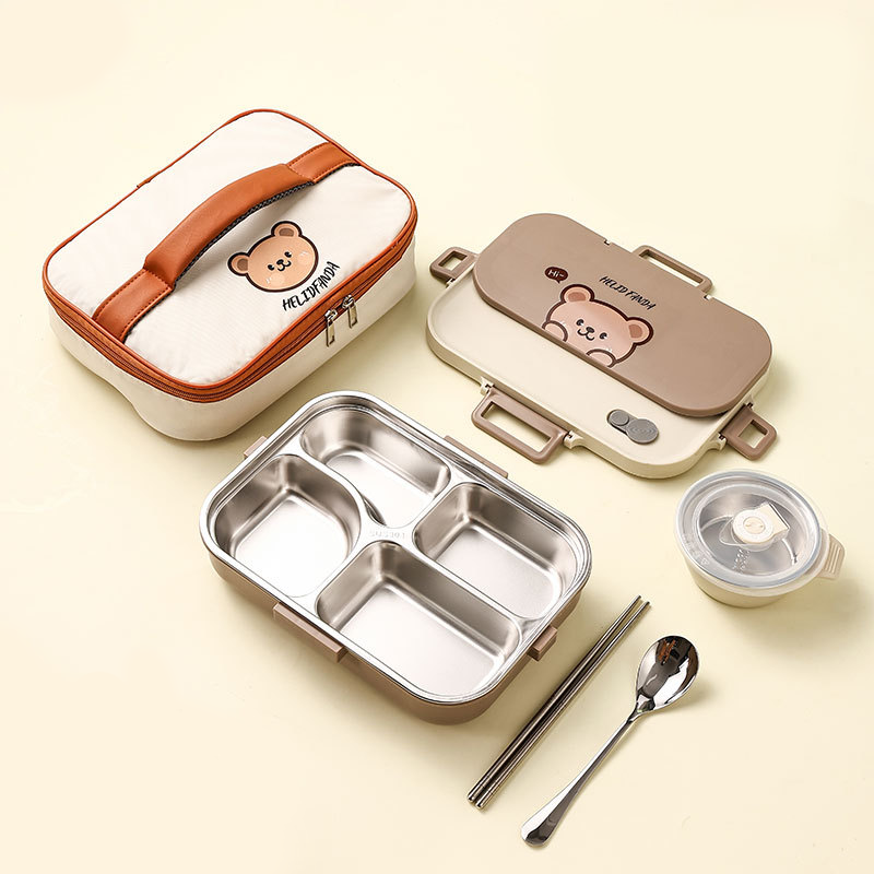 Bento Lunch Box Set - 316L Stainless Steel with Soup/Curry Bowl, Utensils container, Utensils & Insulated Bag