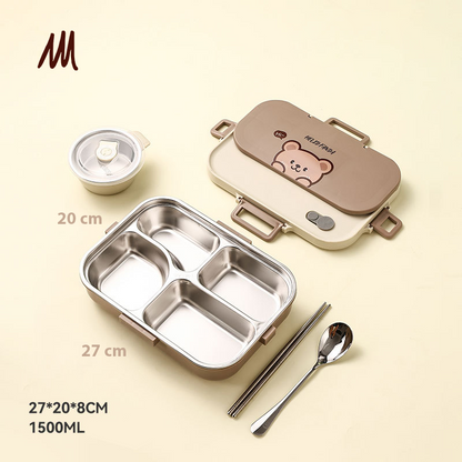 Bento Lunch Box Set - 316L Stainless Steel with Soup/Curry Bowl, Utensils container, Utensils & Insulated Bag