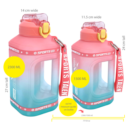 Large Capacity Water Bottle Can | BPA-Free, Lightweight | 1.5, 2.3 Liters