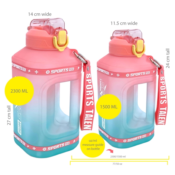 Large Capacity Water Bottle Can | BPA-Free, Lightweight | 1.5, 2.3 Liters